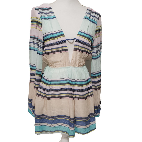 NEW!! Wildfox SIZE S Whitney Mini Dress Stripe Long Sleeves Lightweight Beachy - Picture 11 of 11